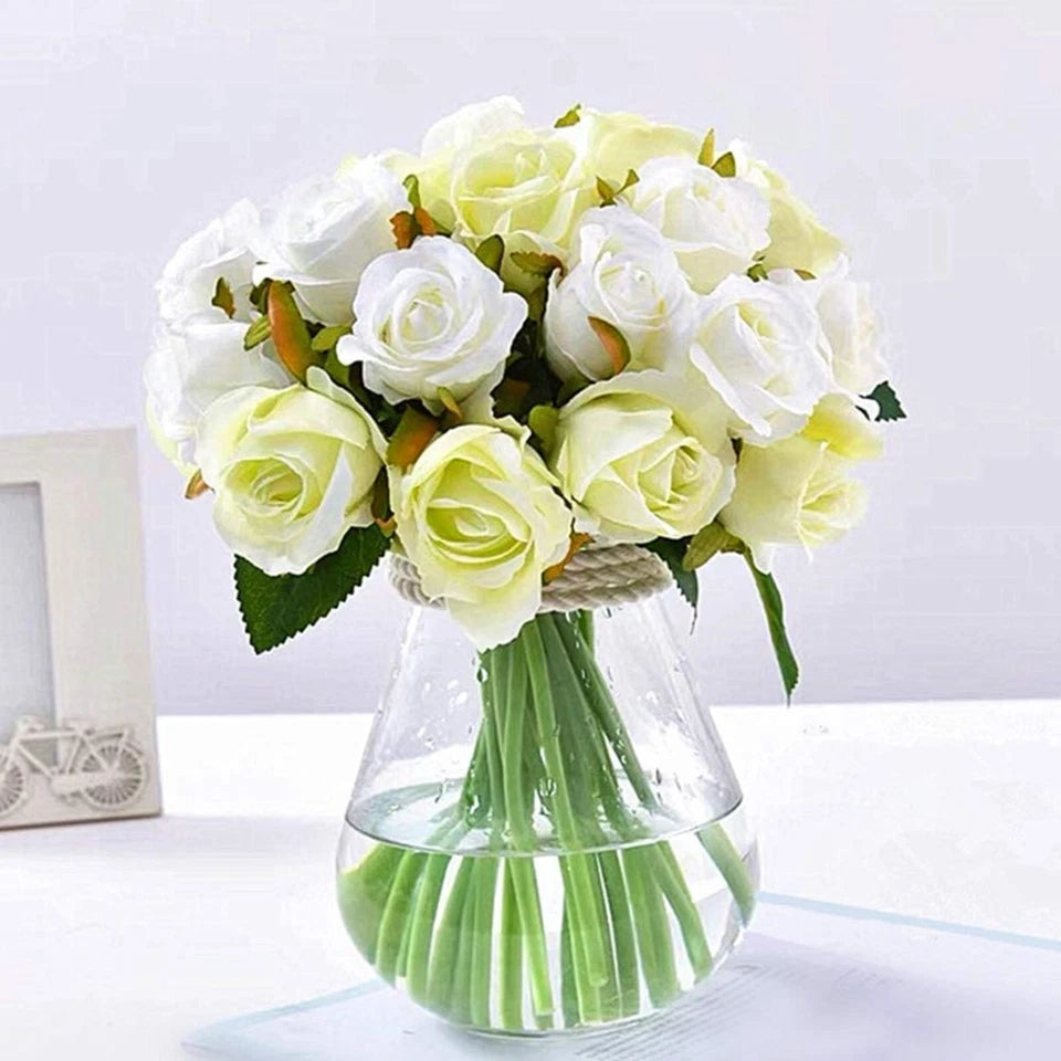 24Pcs Artificial Silk Roses, Realistic Fake Flowers for Wedding Home Party Decoration, Elegant Floral Arrangement Decor